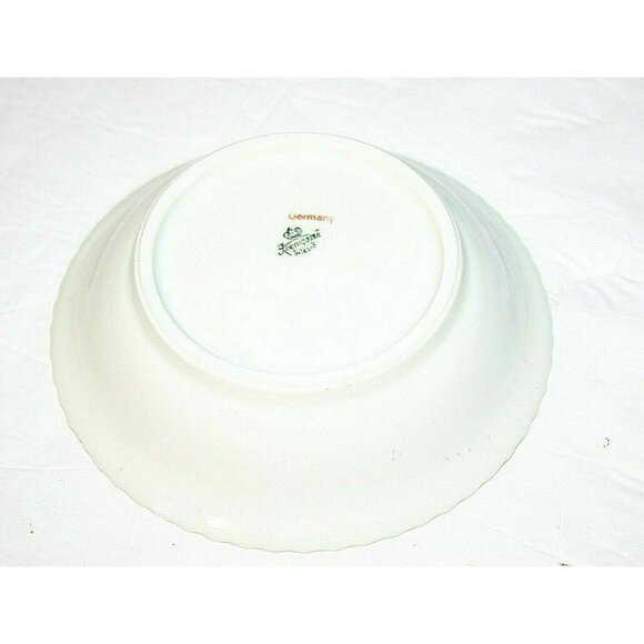 Koenigszelt Silesia Germany scalloped bowls set of 5 flower gold trim dish 5" - Picture 8 of 9